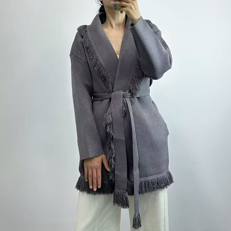 Ladies fringed long wool knit  - Office High Tech review and price