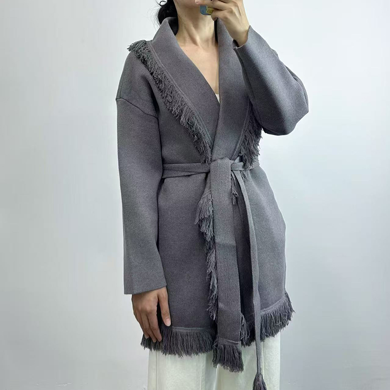 Ladies fringed long wool knit  - Office High Tech review and price